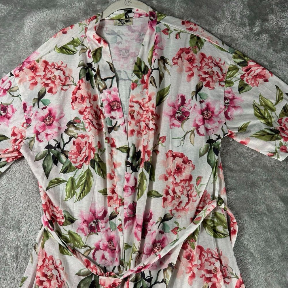Show Me Your MuMu Floral Kimono Robe White Tropical Preppy Beach‎ Wrap Brunch